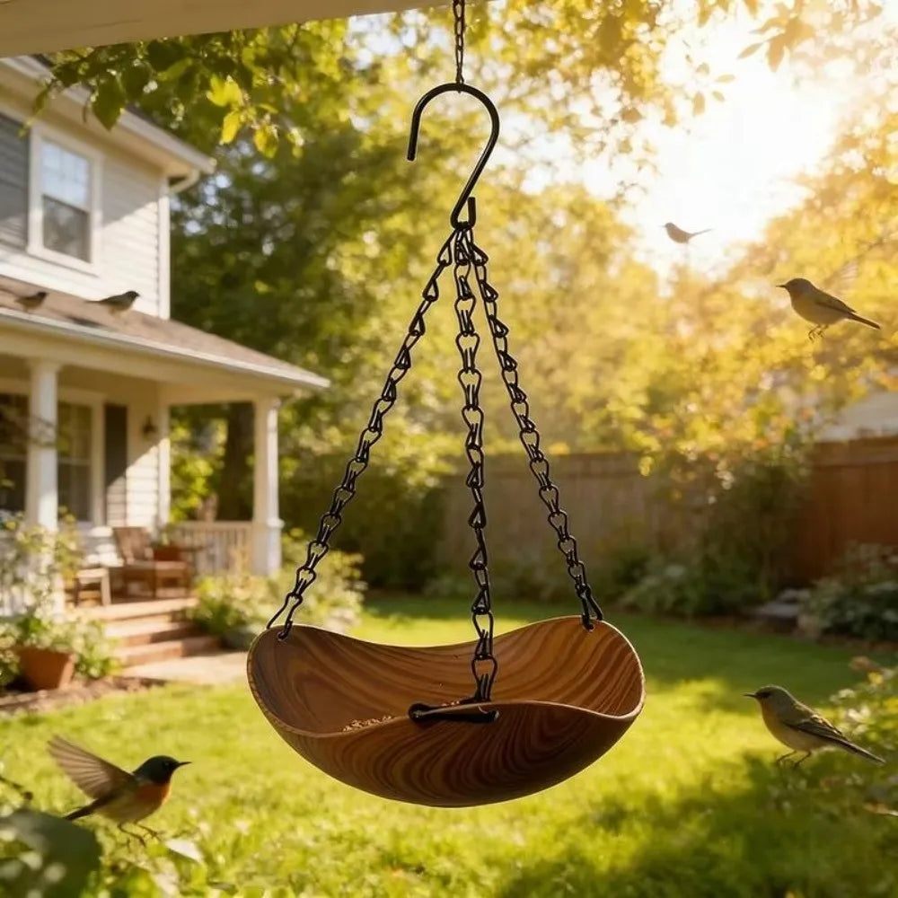Double Layer Hanging Bird Feeder Feeding Tools Yard Decoration Bird Bath Bowl Bowl-shaped Plastic Hummingbird Water Drinker