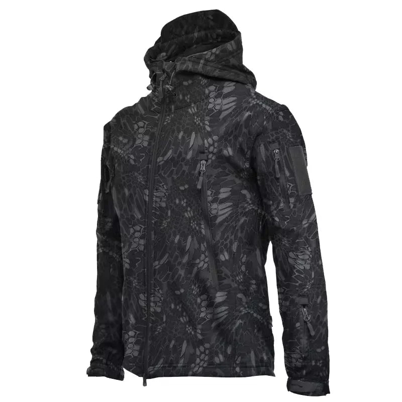 Shark Skin Soft Shell Jackets Men  Windproof Waterproof Jacket Hooded Bomber Coats