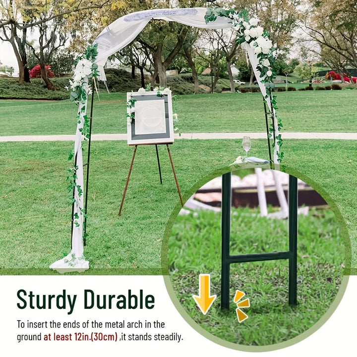 Large Metal Garden Arch100Inch Gothic Wedding Flower Stand Heavy Duty Steel Frame Outdoor Lawn Climbing Frame1-2pc