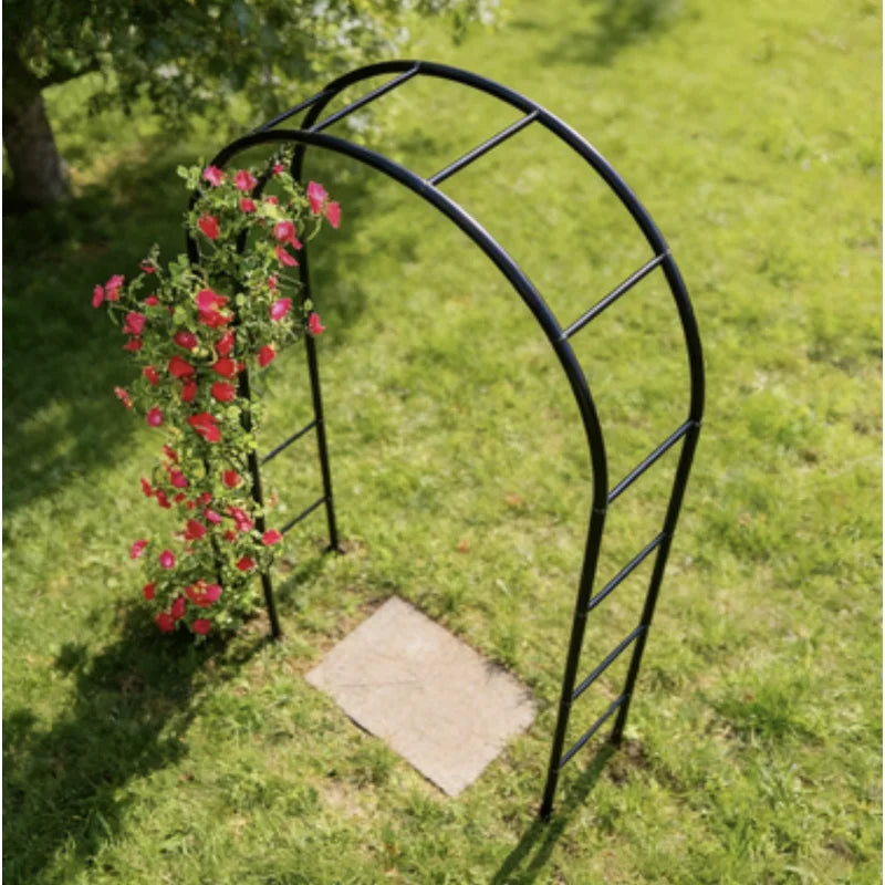 Large Metal Garden Arch100Inch Gothic Wedding Flower Stand Heavy Duty Steel Frame Outdoor Lawn Climbing Frame1-2pc