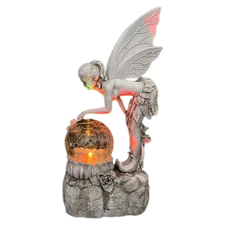 Fairy Garden Solar Flashing LED  Resin Garden Statue Outdoor Decoration