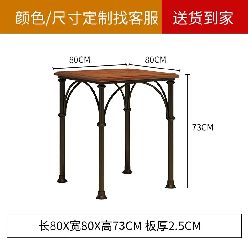 GY60 Industrial Wooden and Iron Dining Set, Creative Water Pipe Table, , Rustic Dining Furniture