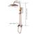 JIENI Luxury Rose Golden Shower Faucet Set Solid Brass Handle Bathroom Bathtub Mixer Rainfall Hand Shower & Spray Shower Facuet
