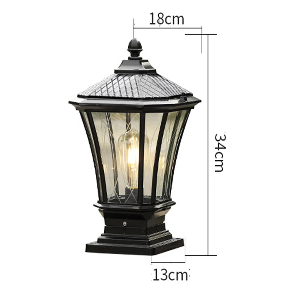 Outdoor Garden Pillar Lamp European Style Decor Courtyard Light Antique Waterproof Door Post Lamp Rainproof Fence Pillar Light
