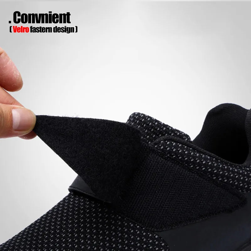 LARNMERN Men's Safety Shoes Steel Toe Construction Protective Footwear Lightweight 3D Shockproof Work Sneaker Shoes For Men