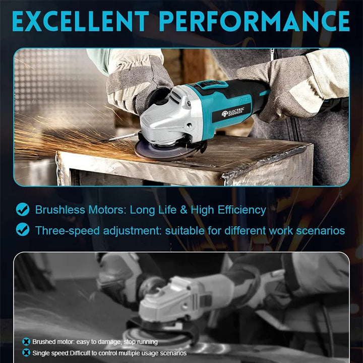 125/100mm Brushless Angle Grinder Polishing Cutting Machine Cordless Angle Grinder Tool For Makita 18V Battery Pin