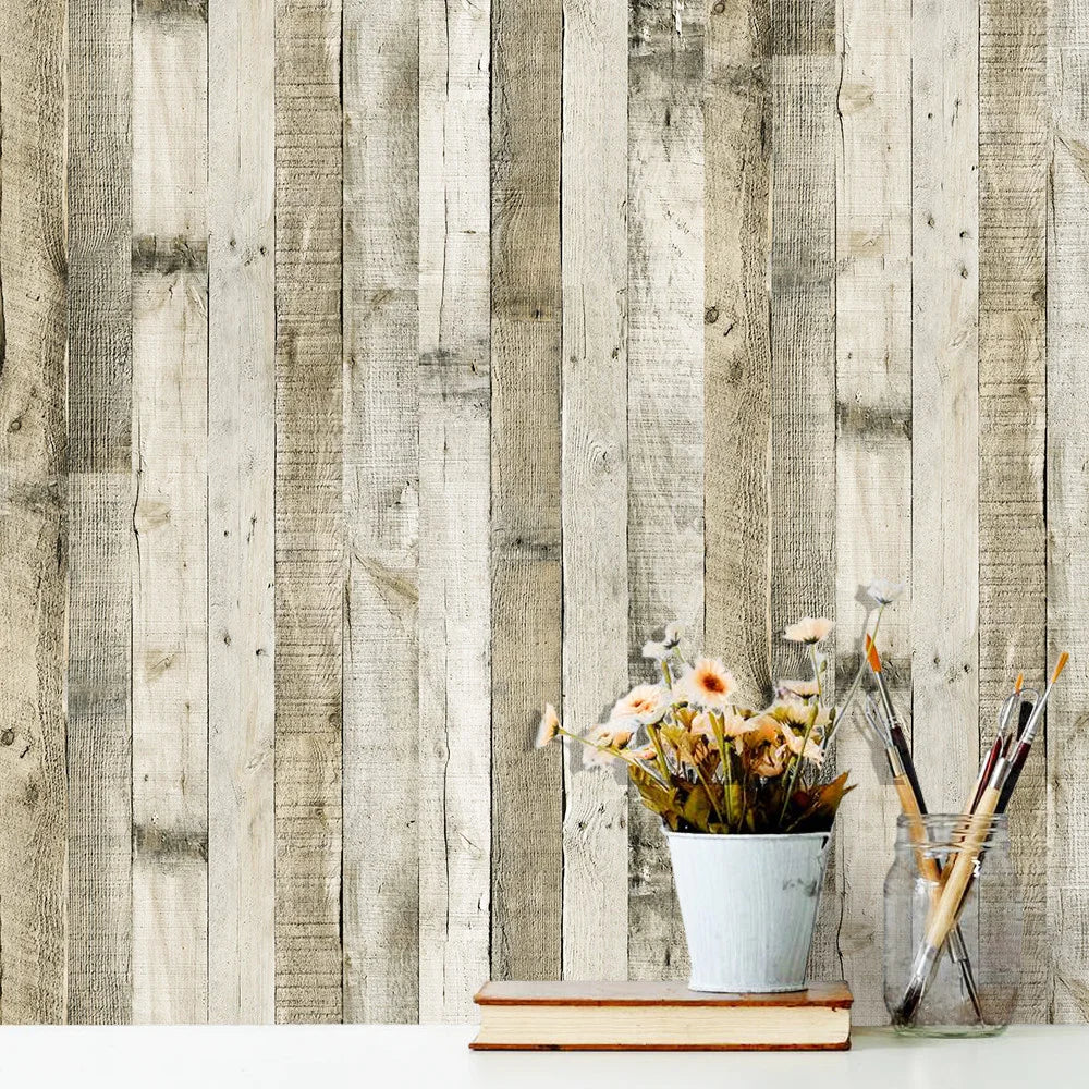 Wood Vinyl Wallpaper Roll Wood Grain Self Adhesive Wallpaper Kitchen Wardrobe Cabinet Furniture Contact Paper Renovation Door