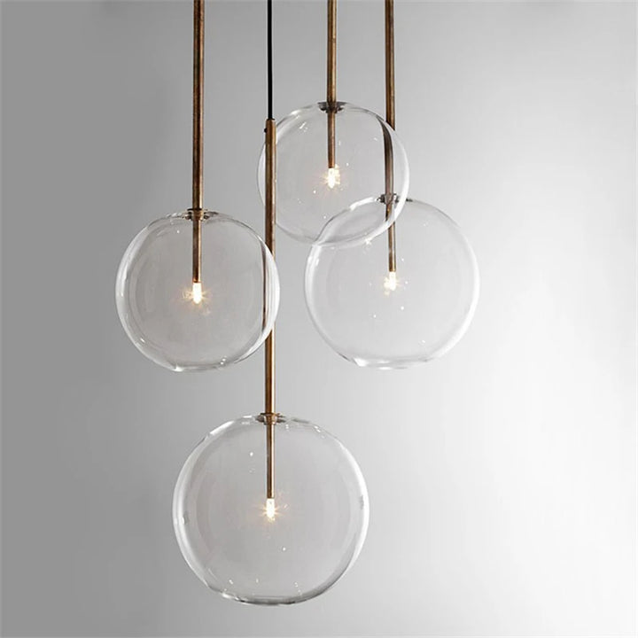 Nordic Clear Glass Pendant Lights Globe Chrome Glass Ball Pendant Lamp Dining Room Kitchen Hanging Lamp decor lighting fixtures