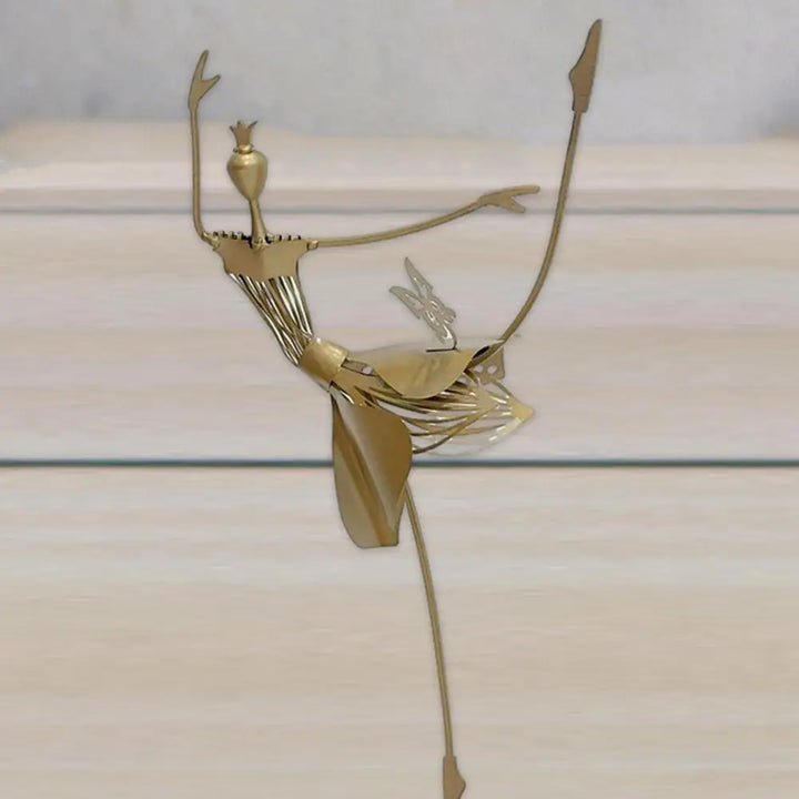Metal Dancing Girl Garden Statue Decor Waterproof