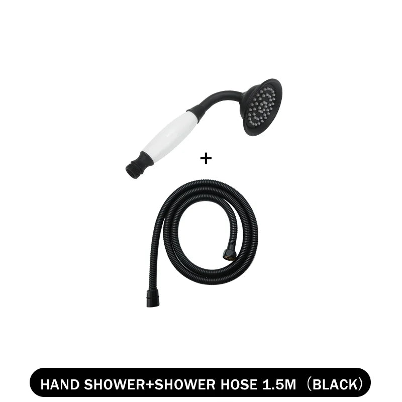 Brass Golden Rainfall Shower Head Rose Gold Handheld Shower Bathroom