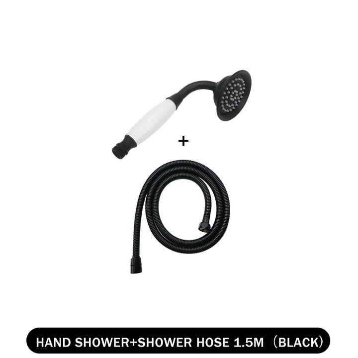 Brass Golden Rainfall Shower Head Rose Gold Handheld Shower Bathroom