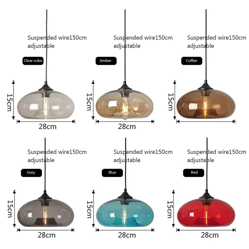 Modern Glass Colorful Pendant Lights Indoor Pendant Lamps