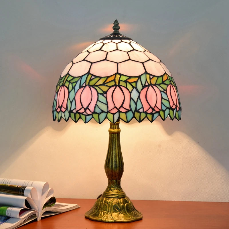 Turkish Table Lamp Tiffany Stained Glass with Dragonflys Vintage Desk Lamp Mediterranean Deco Lighting