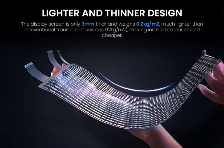 Flexible LED Screen Transparent Film Screen LED Advertising Display Transparent LED Video Wall