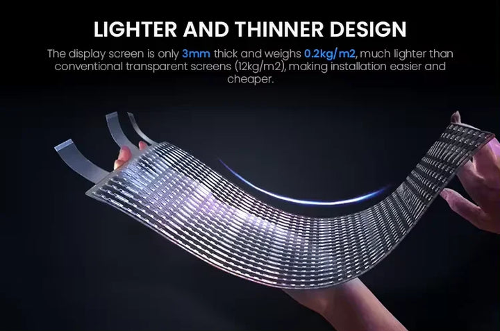 Flexible LED Screen Transparent Film Screen LED Advertising Display Transparent LED Video Wall