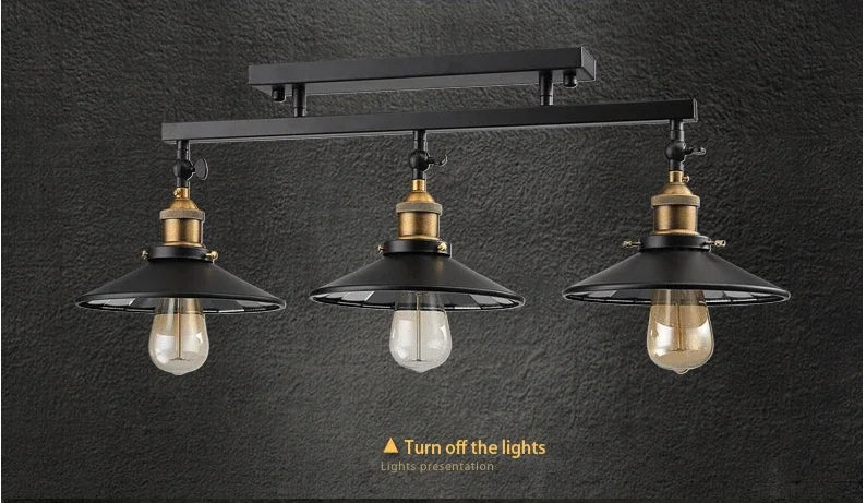 Vintage Industrial Black Iron Adjustable Ceiling Light with Mirror Glass Shade 3XE27 Edison Bulbs for Dining Room Home Decor DIY