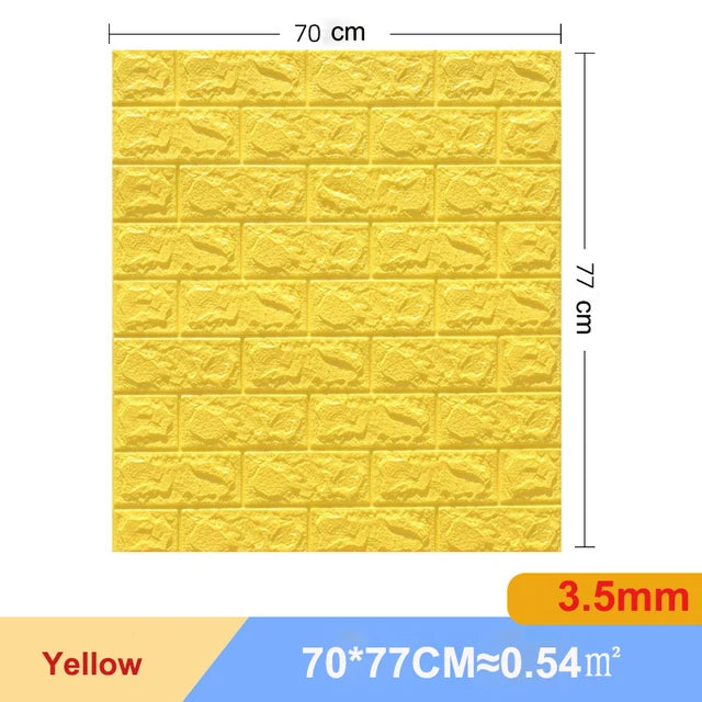 10Pcs Self-Adhesive 3D Wall Sticker DIY Brick Stickers Home Kids Room Kitchen Ceiling Decor No Odor No Pollution Wallpaper 70X77