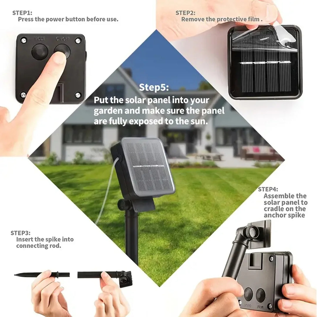 1pc Solar Curtain String Lights Outdoor Fairy Lights Solar Powered Twinkle String Lights 8 Modes For Home Garden P