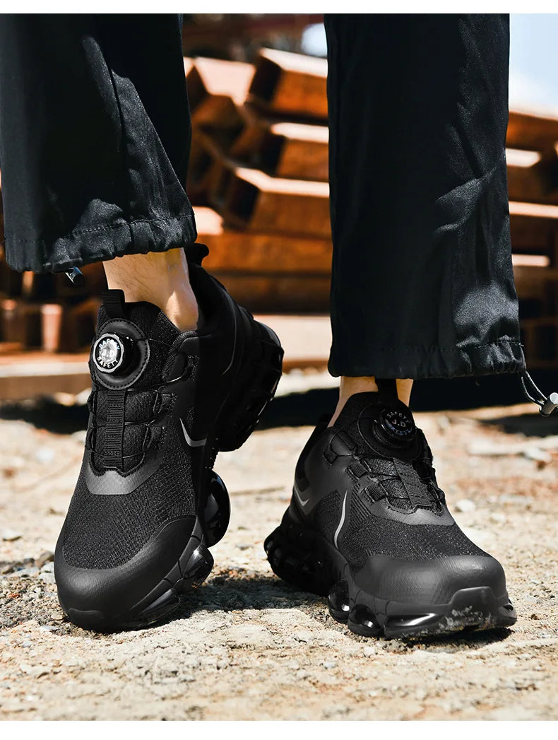 Trendy Steel Toe Shoes Men's Women's Extra Large Size Labor Protection Shoes Anti-impact Lightweight Thick Bottom