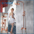 KEMAIDI Antique Copper Bathroom Shower Set Rainfall Bath Shower Systerm 3 Functions Mixer W/Hand Shower Faucet Bathtub Tap