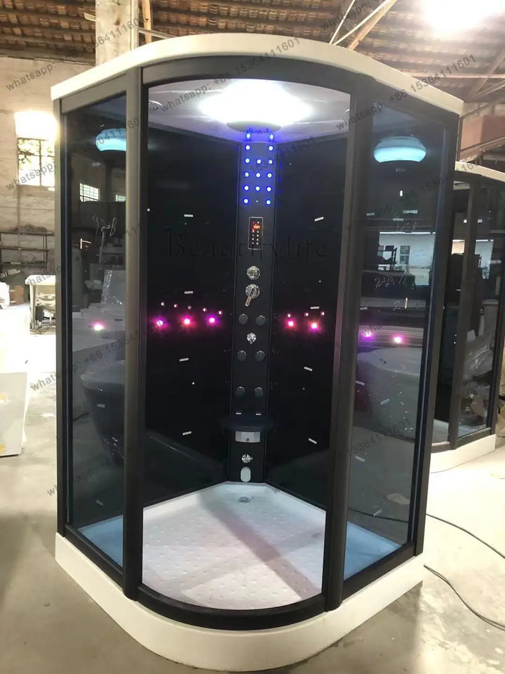 Arc fan swing door overall intelligent luxury steam sauna shower room waterproof wet and dry separation