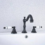 Basin Faucets Oil Rubbed Bronze Deck Mounted Widespread Bathroom Sink Faucets 3 Hole Double Handle Hot And Cold Water Tap tsf543