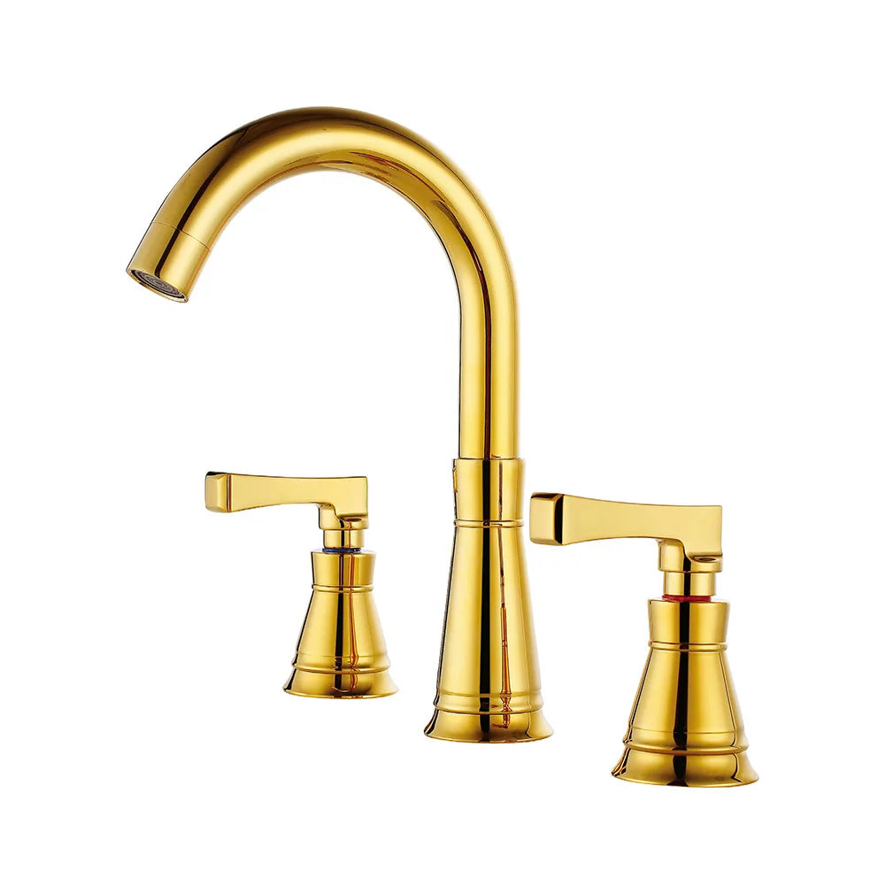 European basin faucet Three-hole split type hot and cold household all-copper faucet