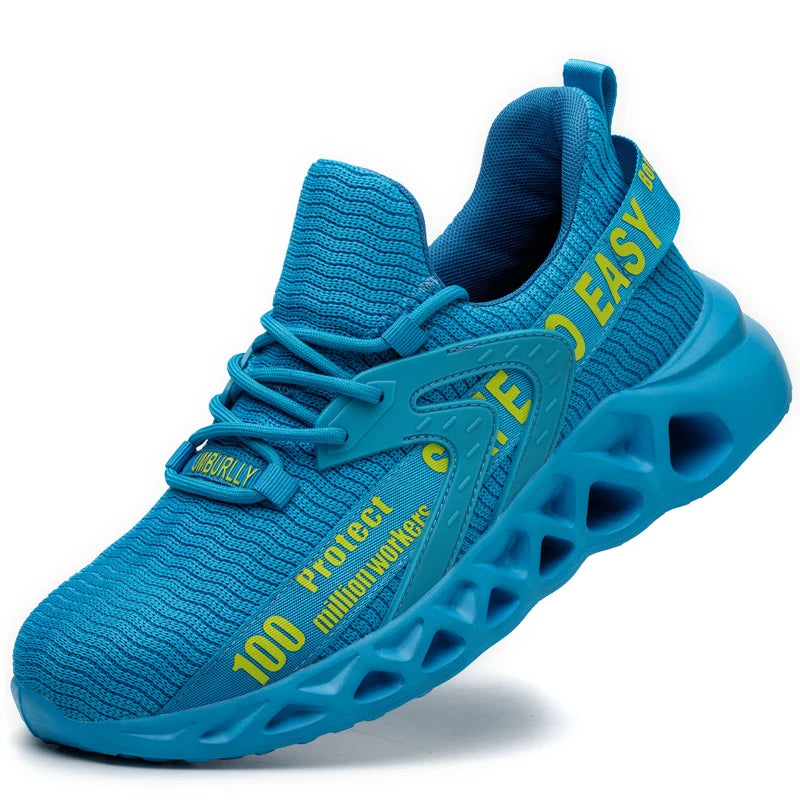 New Safety Shoes Men Breathable Light Work Sneakers Steel Toe Shoes Anti-smash Anti-puncture Indestructible Shoes Large Size 50
