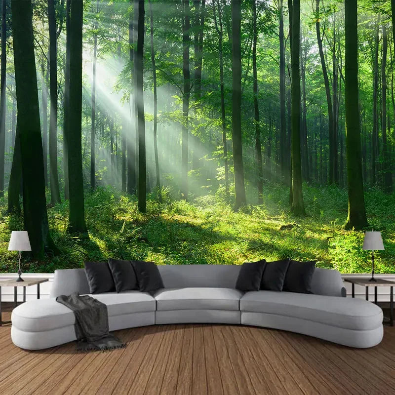 Beautiful Natural Forest Printed Large Wall Tapestry Hanging Bohemian Wall Tapestries Mandala Wall Art Decor
