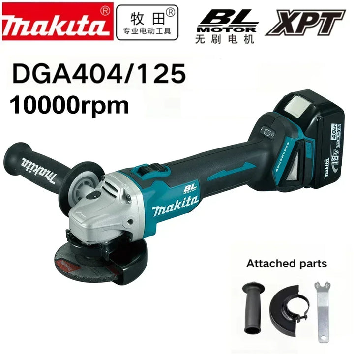 Makita DGA404 18V Brushless Electric Angle Grinder 125mm Cordless Grinder Metal Wood Grinding Polishing Cutting Power Tool