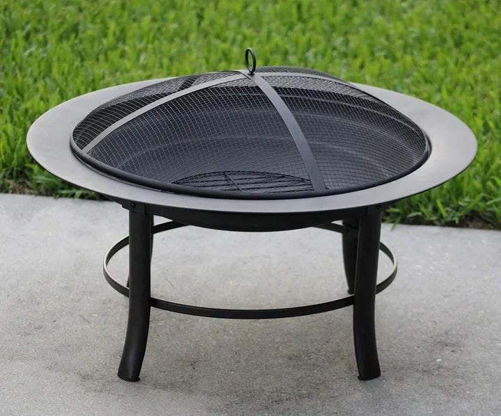 Outdoor Camping Fire Pit Bonfire Stove With Baking Net Wood Heating Furnace Garden Decor For Outdoor Activity