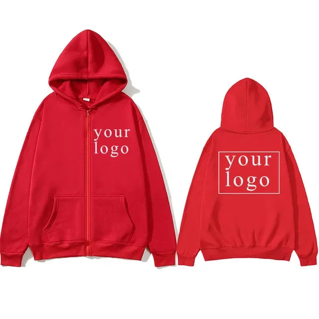 Your Own Design Brand Logo/Picture Personalized Custom Anywhere Men Women DIY Zipper cardigan hoodie