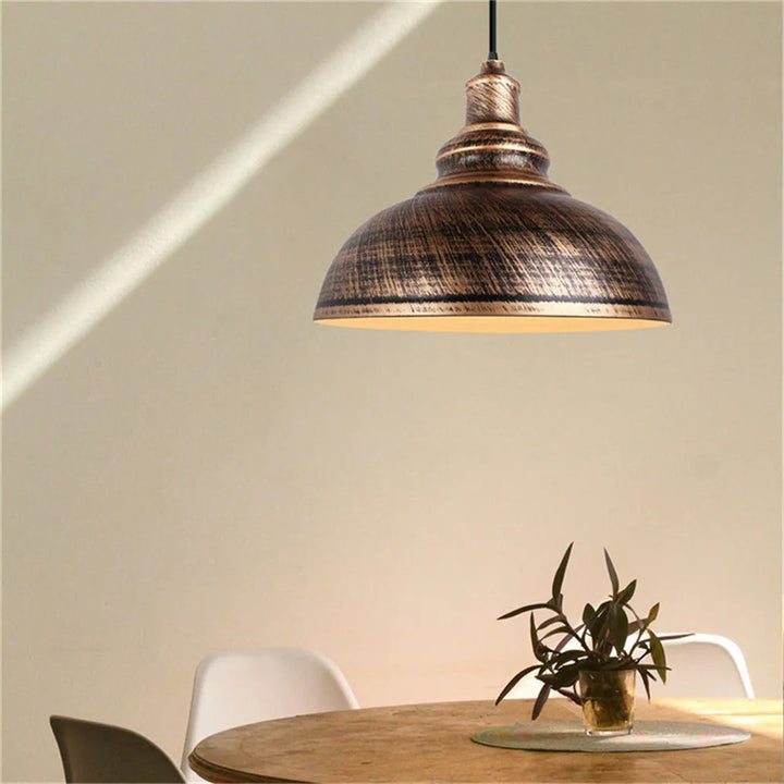 Vintage Bronze Black Metal Hanging Lamp Shade Edison Pendant Light Industrial Lamp
