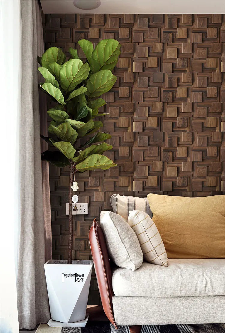 North America imported black walnut log solid wood large square mosaic