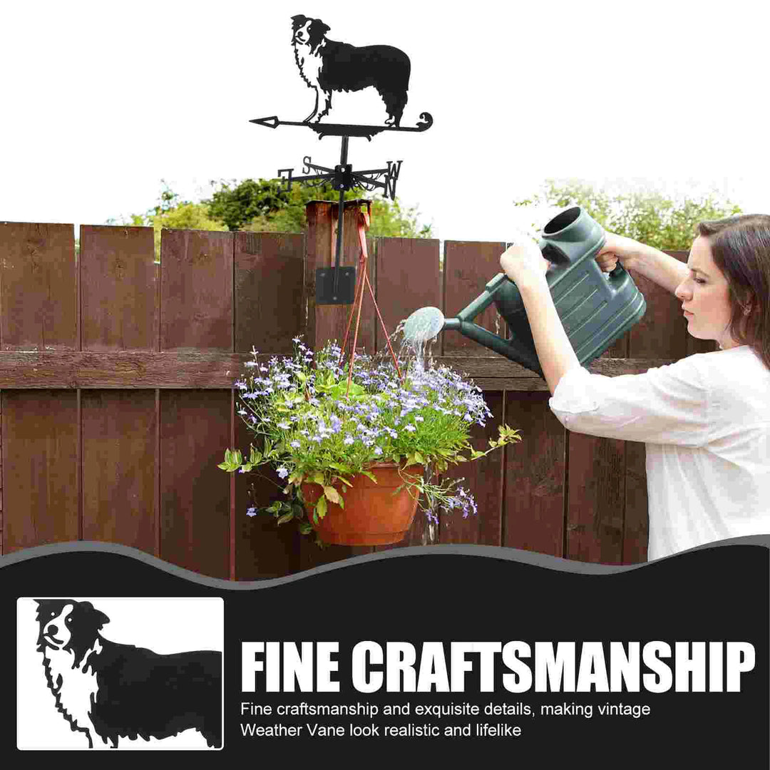 Wind Vane Border Collie Direction Indicator Weathervane Decorative Outdoor Yard Ornament Blade