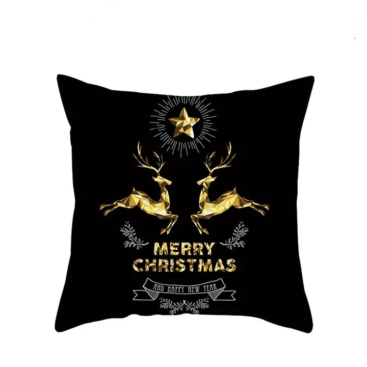1pcs/set Christmas Black Gold Cushion Cover Merry Christmas Decorations for Home