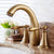 Antique Brass Basin Faucets Classic Bathroom Sink Faucet Double Cross Handle 3 Holes Bathbasin Counter Mixer Taps