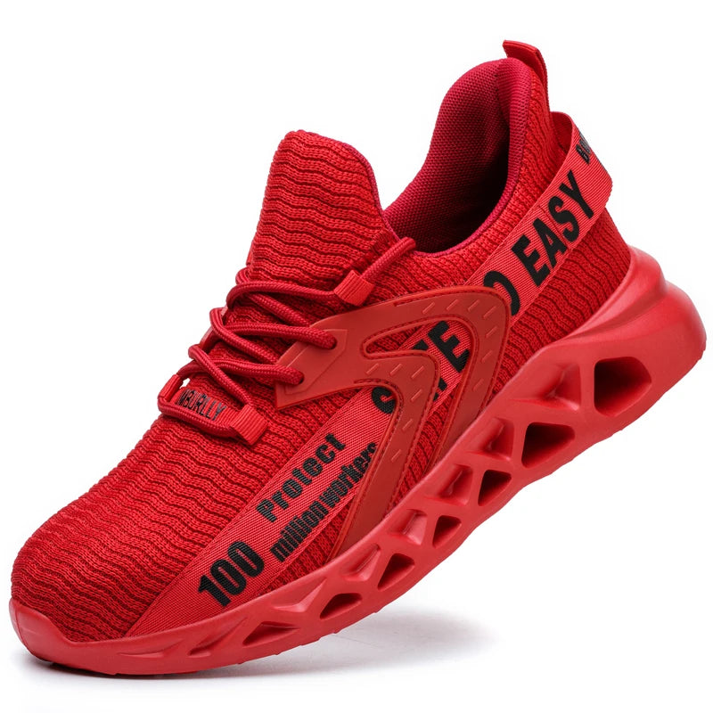 New Safety Shoes Men Breathable Light Work Sneakers Steel Toe Shoes Anti-smash Anti-puncture Indestructible Shoes Large Size 50