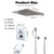 KEMAIDI Bathroom Wall Mount Thermostatic Rainfall Shower Faucet Set Chrome Concealed Shower System Waterfall Tub Spout Mixer Tap