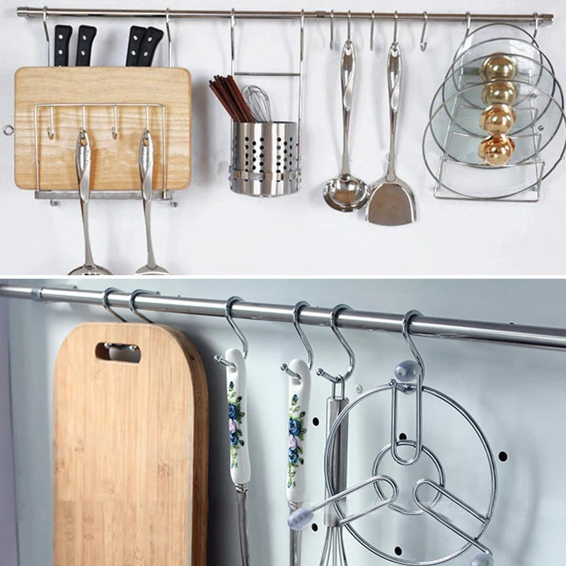 New Multi Functional S-shaped Hook Strong Metal Hooks For Wardrobe Behind Door Sturdy Storage Hooking Household Kitchen Bathroom