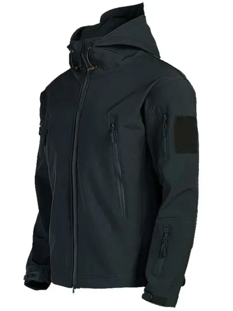 Shark Skin Soft Shell Jackets Men  Windproof Waterproof Jacket Hooded Bomber Coats