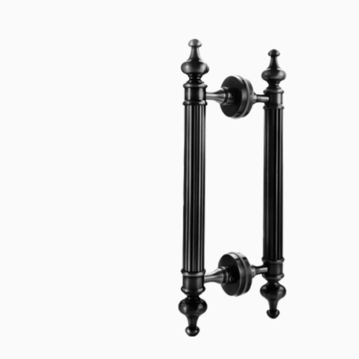 350 460 550 800MM European Retro Black Antique Brass Gold Hotel Home Office Solid Wood Glass Door Double Side Press Large Handle