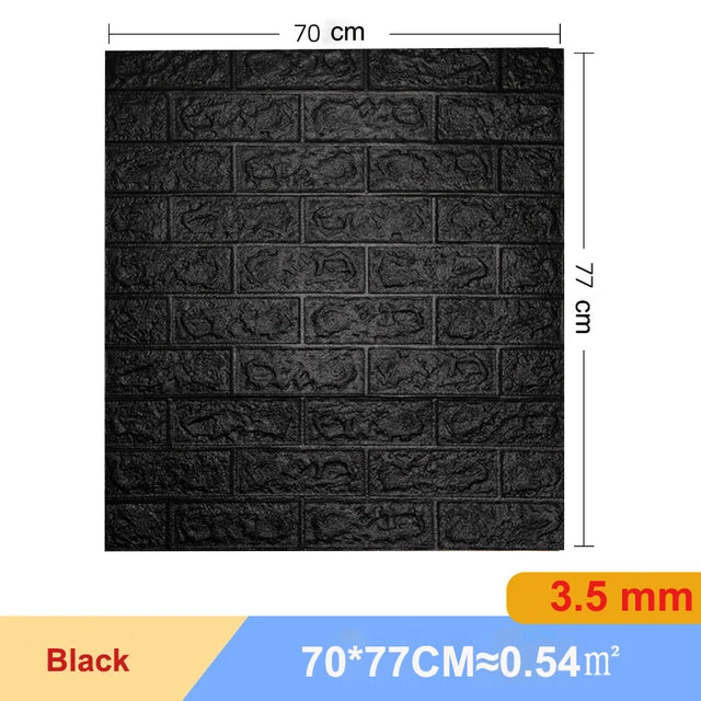 10Pcs Self-Adhesive 3D Wall Sticker DIY Brick Stickers Home Kids Room Kitchen Ceiling Decor No Odor No Pollution Wallpaper 70X77