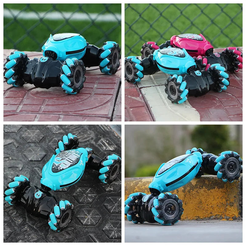 4WD stunt remote control car LED lights watch induction twist music 360° rotation off-road climbing children's toys Holiday gift