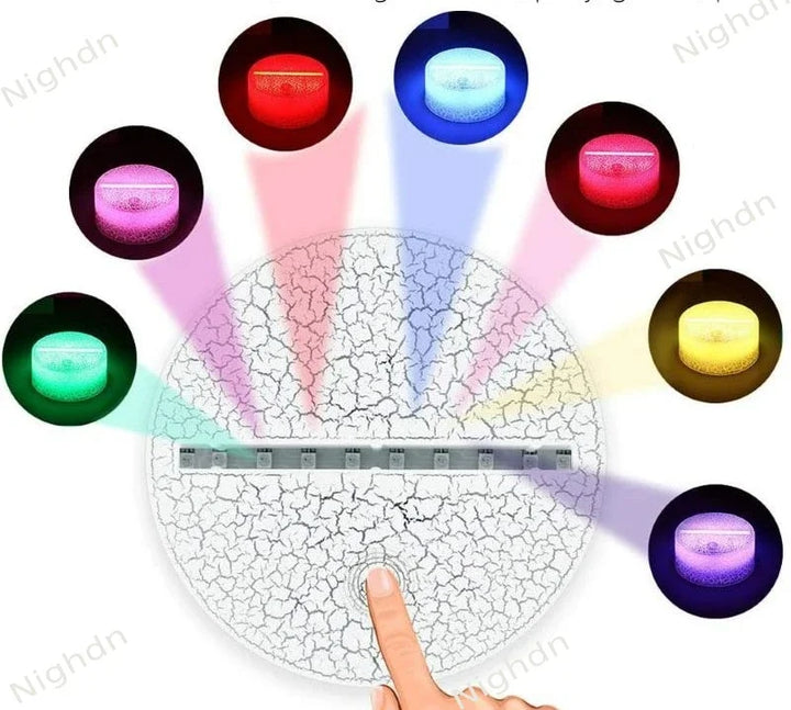 3D Bicycle Night Light 7 Color Illusion LED USB Night Lamp for Bedroom