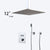 KEMAIDI Bathroom Wall Mount Thermostatic Rainfall Shower Faucet Set Chrome Concealed Shower System Waterfall Tub Spout Mixer Tap
