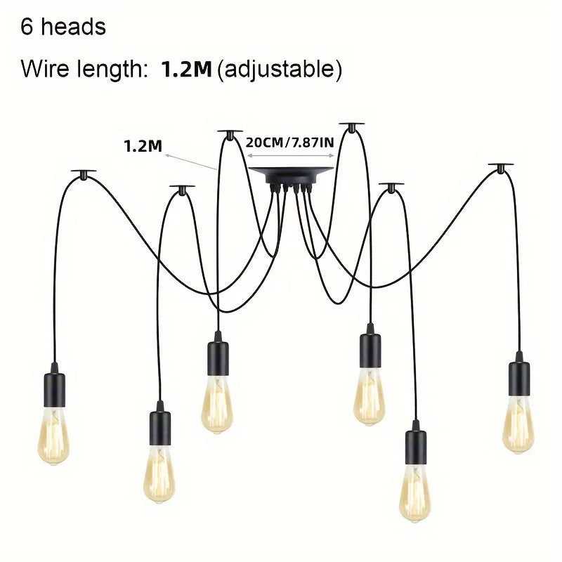Simple Chandelier Restaurant Clothing Shop Industrial Wind Multi-head Spider Light