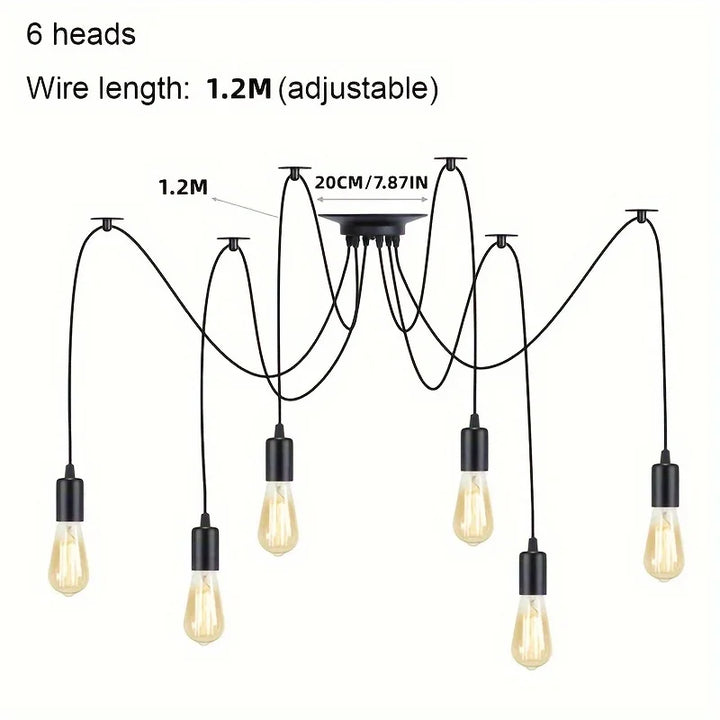 Simple Chandelier Restaurant Clothing Shop Industrial Wind Multi-head Spider Light