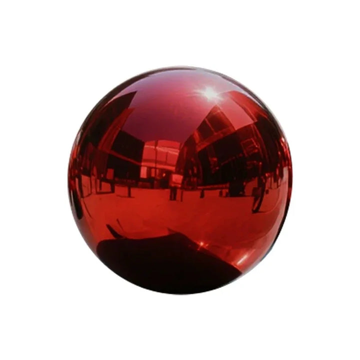 Stainless steel red hollow decorative ball, hanging decoration, mirror finish metal ball,
