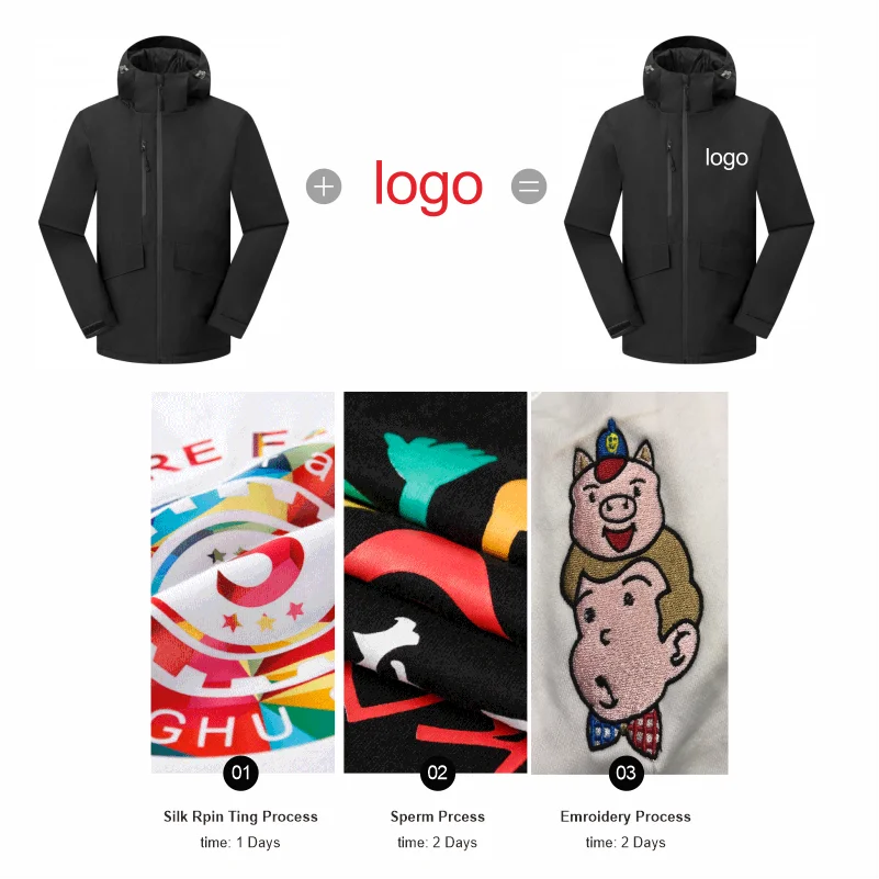 Winter Jacket Custom Logo Thick Velvet Warm Coat Men Women Windproof Hooded Outdoor Casual Mountaineering Overcoat ELIKE